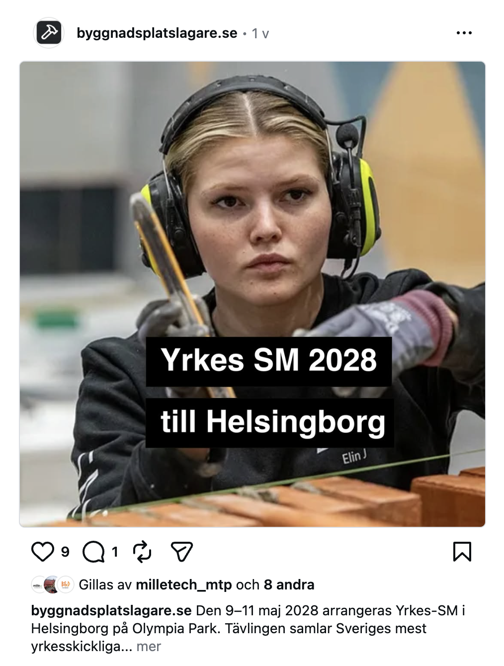 Exempel på sponsrad artikel på Instagram